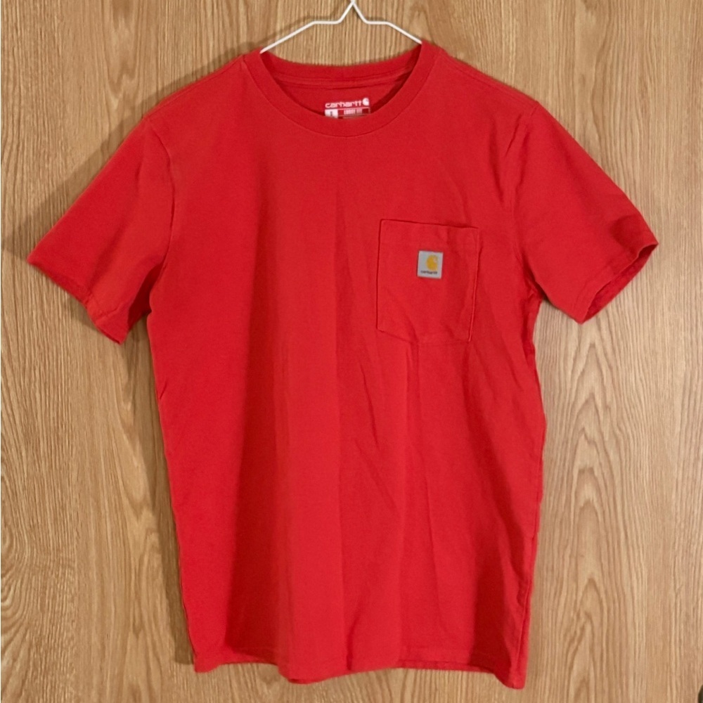 Carhartt Orange Loose Fit Crewneck Pocket Short Sleeve Tee
